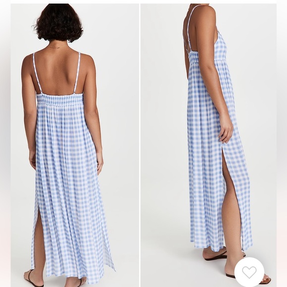 Playa Lucila Blue Gingham Dress Sz M - Picture 2 of 16